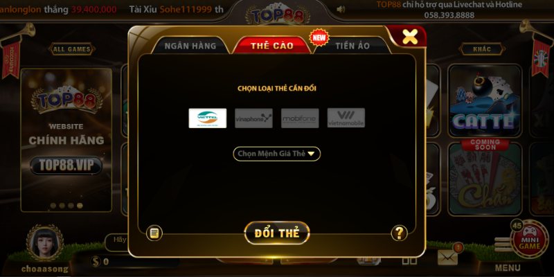 Top88 - Cổng Cược Giải Trí, Đổi Thưởng Hoạt Động Đình Đám 22 top88 rut tien thong qua the cao
