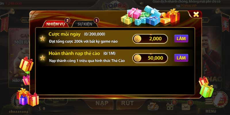 Top88 - Cổng Cược Giải Trí, Đổi Thưởng Hoạt Động Đình Đám 17 top88 uu dai khuyen mai